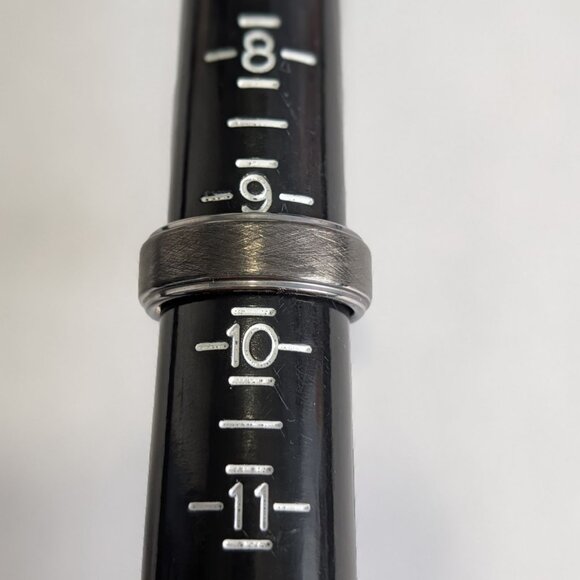 Mens 9.5 Tungsten Carbide Ring Brushed Silver Finish Dome Comfort Fit Durable - Picture 1 of 16